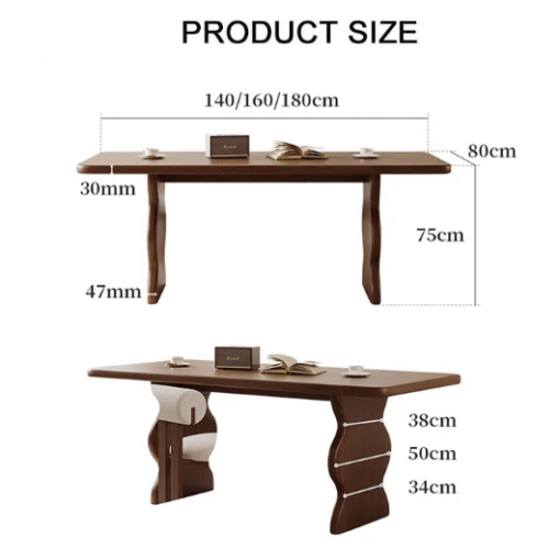 Gavin Dining Table, Walnut & Ash Wood - Image 6