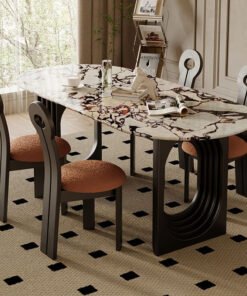 Amaris Dining Table, Marble Top