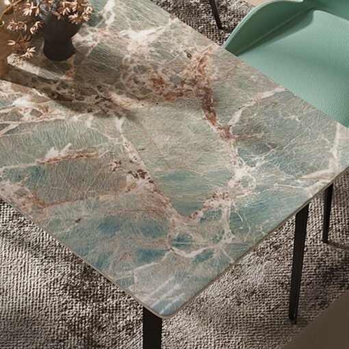 Gareth Dining Table, Marble & Carbon Steel - Image 3