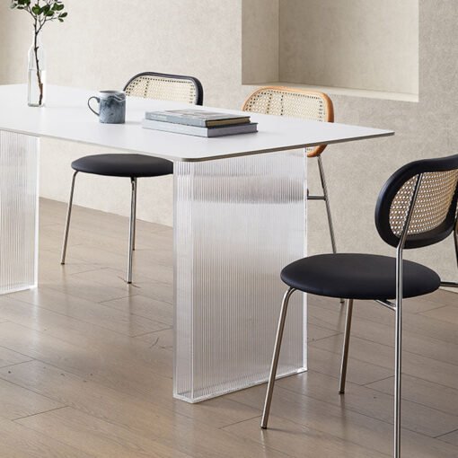 Leonie White Dining Table, Acrylic - Image 4
