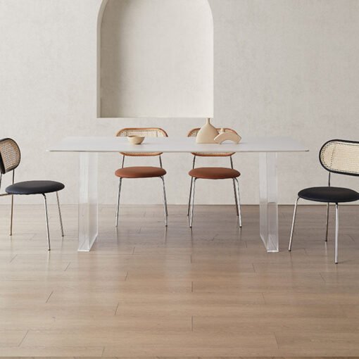 Leonie White Dining Table, Acrylic - Image 2