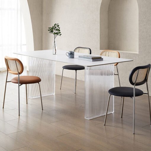 Leonie White Dining Table, Acrylic - Image 3