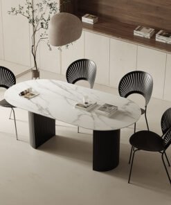 Dwight Dining Table, Black & White