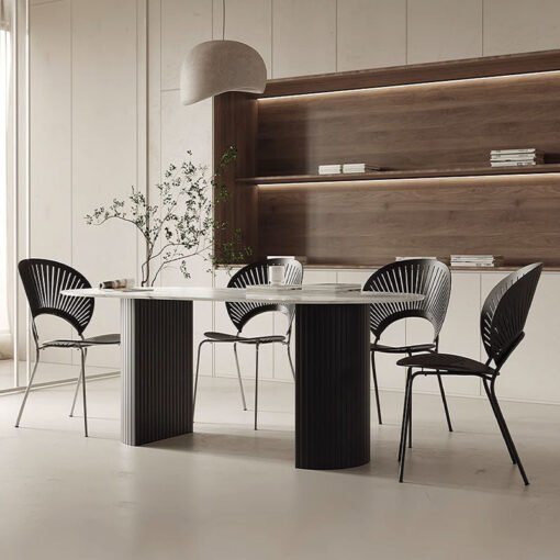 Dwight Dining Table, Black & White - Image 4