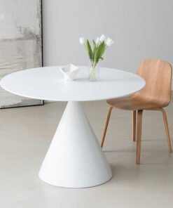 Calvin Cone Round Dining Table, White