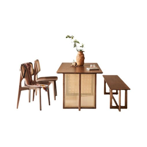 Isla Dining Table, Rattan & Solid Wood - Image 5