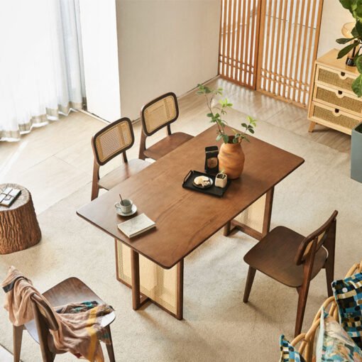 Isla Dining Table, Rattan & Solid Wood - Image 3