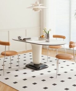 Elmer Dining Table, White Top, Oval