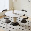Elmer Round Dining Table, White Top