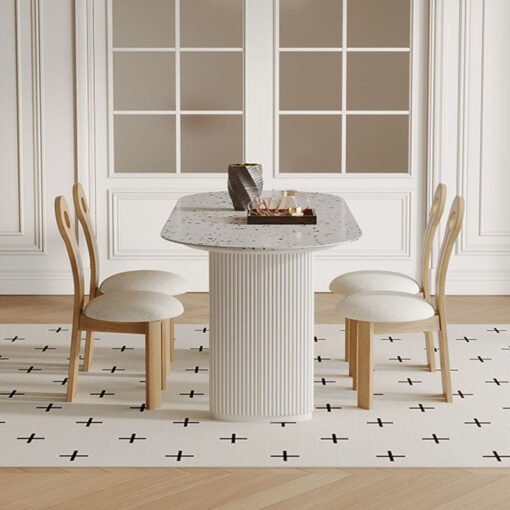 Humphry Dining Table, Terrazzo, White - Image 4