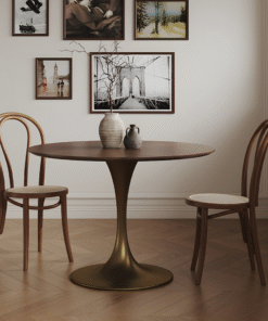 Justina Small Round Dining Table, Solid Wood
