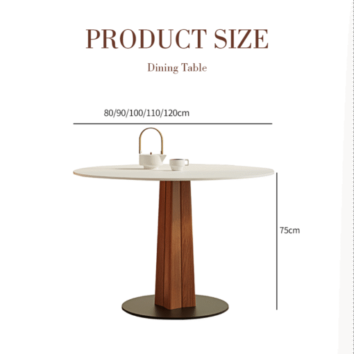 Percival White Round Dining Table - Image 6