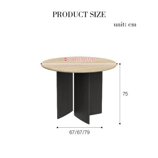 Boulanger Round Dining Table, Solid Wood & Travertine - Image 10