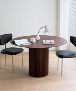 Ivar Round Dining Table, Dark Oak