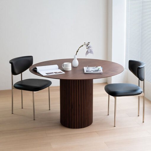 Ivar Round Dining Table, Dark Oak