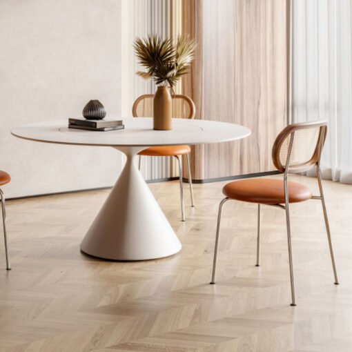 Ozzie Round Dining Table, White - Image 4