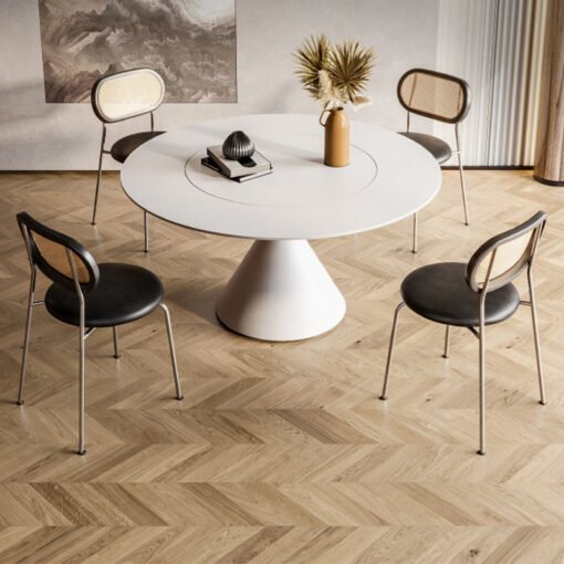 Ozzie Round Dining Table, White - Image 3