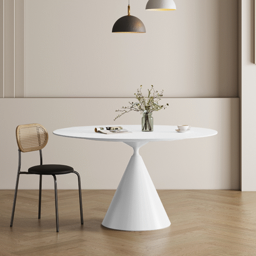 Calvin Cone Round Dining Table, White - Image 2