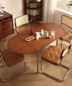 Tsvetkov Foldable Dining Table, Oval, Solid Wood