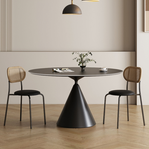 Calvin Cone Round Dining Table, Black - Image 2