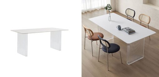 Leonie White Dining Table, Acrylic - Image 5